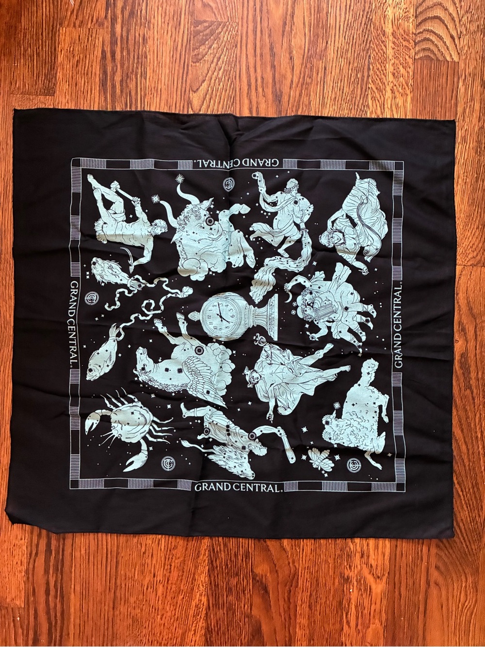 NYC Grand Central Terminal Station Limited Edition Scarf Bandana Black Teal New